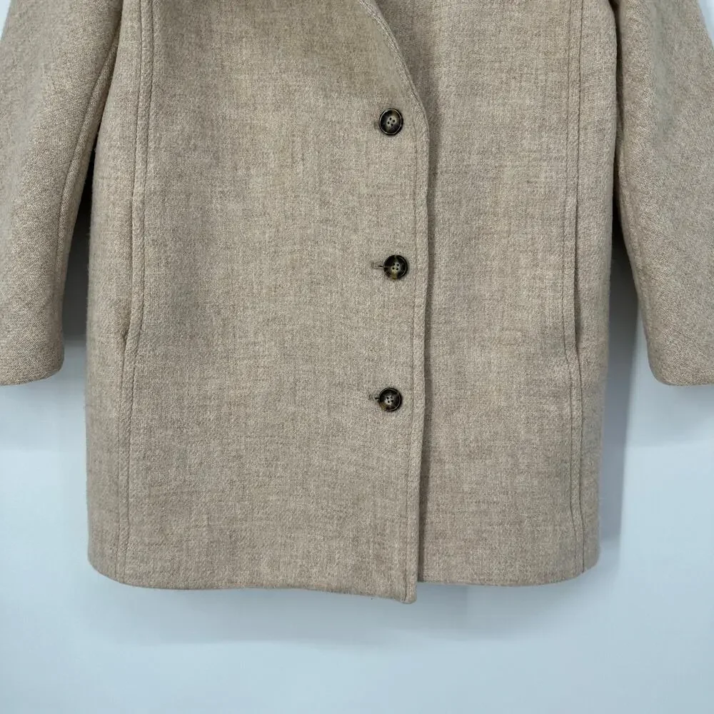 J. Crew Villa Coat in Italian Stadium Cloth Nello Gori Wool Blend Heather Sand - Picture 7 of 16